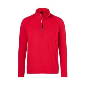 J&N moška športna majica z dolgimi rokavi Makalu - rdeča