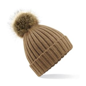 Beechfield kapa s cofom Pompon - biscuit