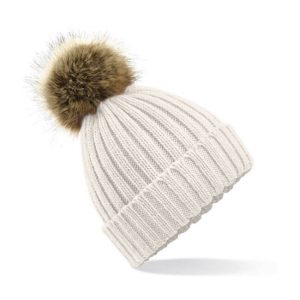 Beechfield kapa s cofom Pompon - oatmeal