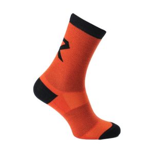 Radvik kolesarske merino nogavice Skemer - tangerino/black