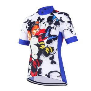 "Madani" ženski kolesarski dres Butterflies - moder