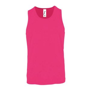 SOL'S moška športna majica brez rokavov - neon pink