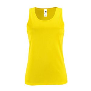 SOL'S ženska športna majica brez rokavov - neon yellow