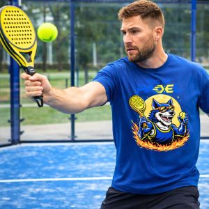 GOD of PADEL moška majica Wolf - blue
