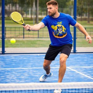 GOD of PADEL moška majica Wolf - blue