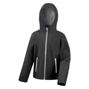 Result otroška softshell jakna Hooded - black/gray