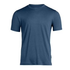 Menique moška merino majica s kratkimi rokavi - denim