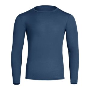 Menique moška merino majica s dolgimi rokavi - denim