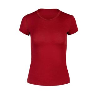 Menique ženska merino majica s kratkimi rokavi - cherry