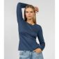 Menique ženska merino majica s dolgimi rokavi - denim