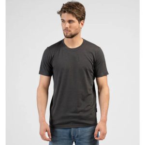 Menique moška merino majica s kratkimi rokavi - charcoal